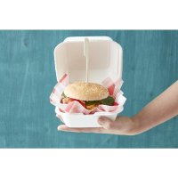 Fiesta Compostable kompostierbare Zuckerrohr Burgerboxen 15,3cm