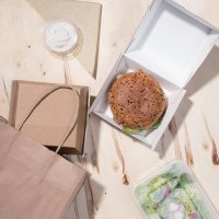 Fiesta Compostable kompostierbare Hamburgerboxen Kraft...