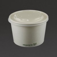 Vegware kompostierbare flache Deckel für Suppen- und Universalbecher 35cl/45,4cl (500 Stück)