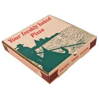 Kompostierbare bedruckte Pizzakartons 23cm (100er Pack) (100 Stück)