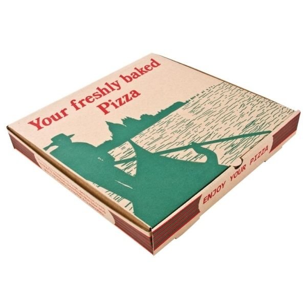 Kompostierbare bedruckte Pizzakartons 35cm (50er Pack) (50 Stück)