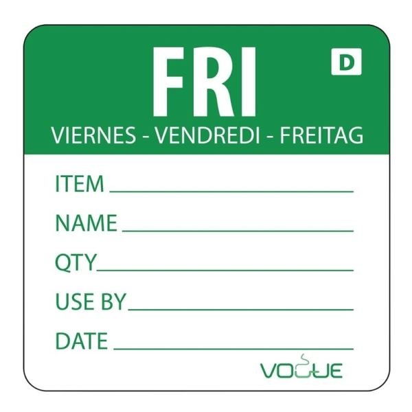 Vogue auflösbare Etiketten Freitag grün (250 Stück)