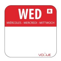 Vogue Farbcode Sticker Mittwoch rot (1000 Stück)