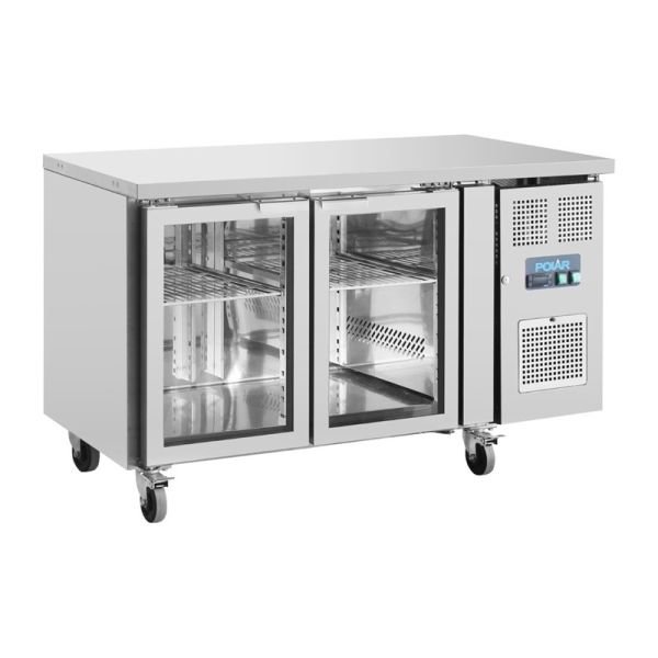 2-türiger Thekenkühltisch von Polar mit Glastüren