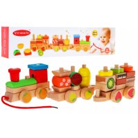 Holzlokomotive mit Sortierern für Kinder ab 3...