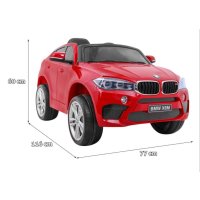 BMW X6M Elektroauto für Kinder, rote Farbe + Fernbedienung + EVA + Freistart + Audio + LED