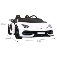 Lamborghini SVJ DRIFT für 2 Kinder Weiß + Driftfunktion + Fernbedienung + MP3-LED + Free Start