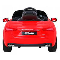 Batteriebetriebener Maserati Ghibli für Kinder Rot + Fernbedienung + Freistart + EVA + MP3-USB + LED
