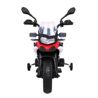 Batteriebetriebenes BMW F850 GS Motorrad für Kinder Rot + Stützräder + Audio-LED + Freistart + EVA