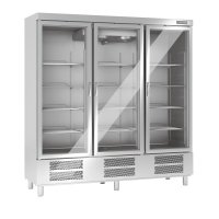 Edelstahlkühlschrank mit Glastüren KU 1900 G