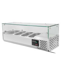 EASYLINE Kühlaufsatz 380 mit Glasabdeckung 3xGN1/3 + 1xGN1/2 - 1200