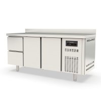 TOPLINE Kühltisch 700 / 3-fach GN1/1 mit 2 Schubladen / 2 Türen & Aufkantung