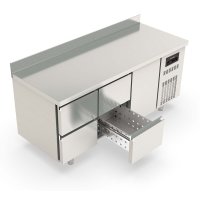 TOPLINE Kühltisch 700 / 3-fach GN1/1 mit 4 Schubladen / 1 Tür & Aufkantung