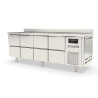 TOPLINE Kühltisch 700 / 4-fach GN1/1 mit 8 Schubladen & Aufkantung