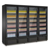 Kühlschrank 4 Glastüren Schwarz Ceb-2000R Bl