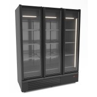 Kühlschrank 3 Glastüren Schwarz 1555L