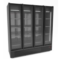 Kühlschrank 4 Glastüren Schwarz 1850L