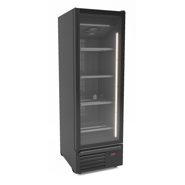 Tiefkühlschrank 1 Glastür Schwarz 500L