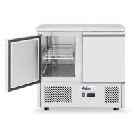 Edelstahl-Kühltisch mit Umluftkühlung, zweitürig