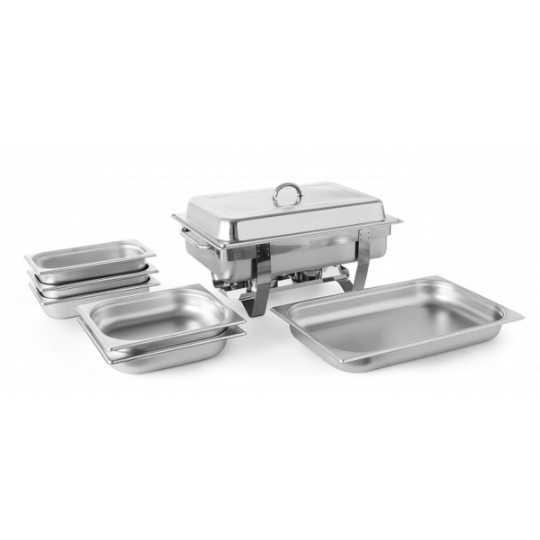 Edelstahl-Chafing Dish Set mit 5x GN-Behälter