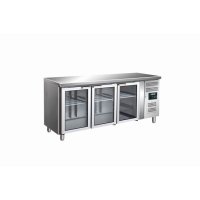 SARO Kühltisch mit 3 Glastüren Modell GN 3100 TNG