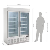 Gastro Tiefkühlschrank zweitürig mit 920 Liter, weiß