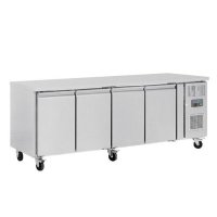 Edelstahl-Arbeitstisch mit Kühlschrank mit 449 Liter