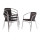Terrassenstühle mit Armlehne aus Rattan, schwarz 4 Stück