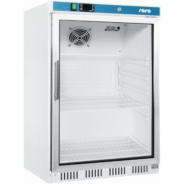 Glastürkühlschrank, weiß, HK 200 GD, 129 Liter von Saro