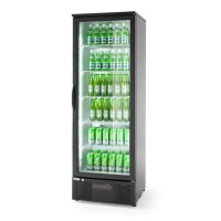 Schwarzer Kühlschrank 1 Glastür, 287 Liter