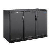 Schwarzer Barkühlschrank mit 320 Liter, 3 Türen