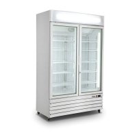 Kühlschrank mit Werbetafel , weiß, 2-türig