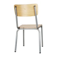 Bolero Cantina Stühle aus verzinktem Stahl mit Holzsitz und Rückenlehne (4 Stück)