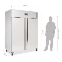 Edelstahl-Kühlschrank 1300 Liter, 2 Türen von...