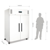 Gastro Kühlschrank zweitürig, weiß 1200 Liter