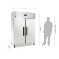 Edelstahl-Kühlschrank zweitürig, 1200 Liter von Polar
