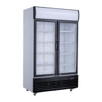 Gastro-Kühlschrank mit Werbetafel, 2 Glastüren...