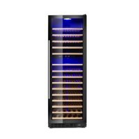 Schwarzer Weinkühlschrank mit LED-Beleuchtung, 2 Zonen
