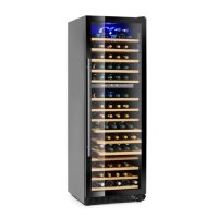 Schwarzer Weinkühlschrank mit LED-Beleuchtung, 2 Zonen