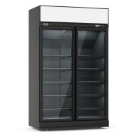 Tiefkühlschrank 2 Glastüren Schwarz Ins-1000F Bl