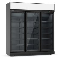 Tiefkühlschrank 3 Glastüren Schwarz Ins-1530F Bl