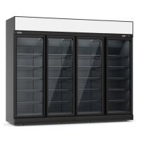 Kühlschrank 4 Glastüren Schwarz Ins-2060R Bl